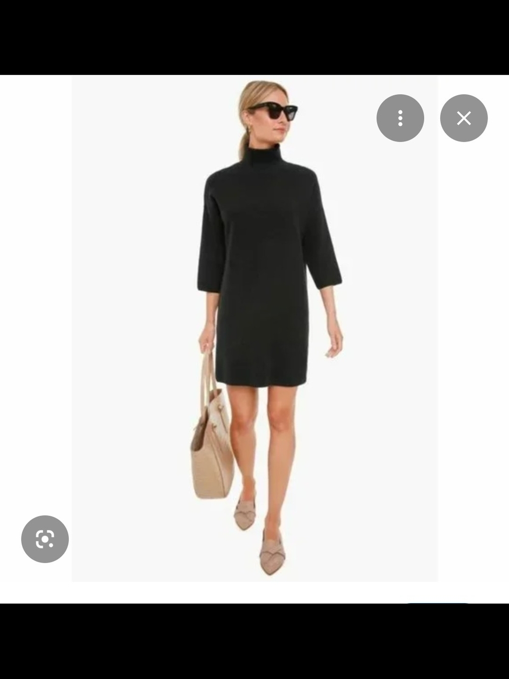 Pomander Place Black Mini Turtleneck Dress